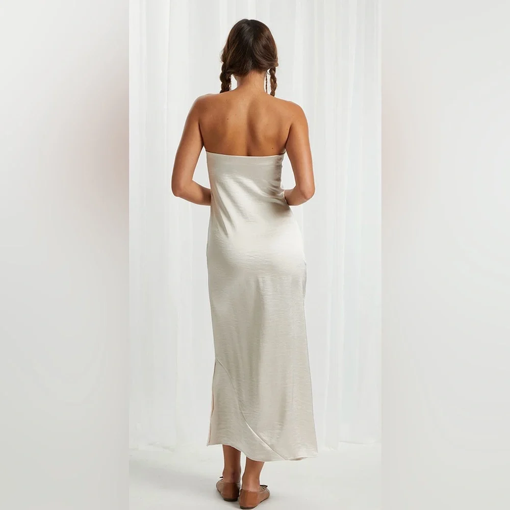 Beverly and Beck Silk Strapless Midi Dress (Size M) - Picture 1 of 6